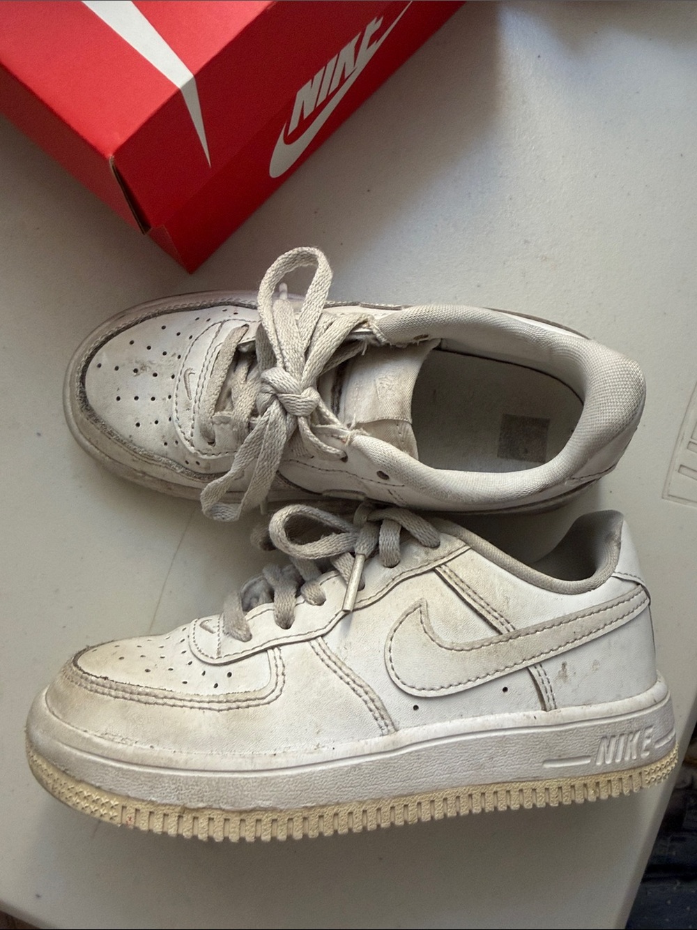 Nike Kids White Low-Top Sneakers with Swoosh